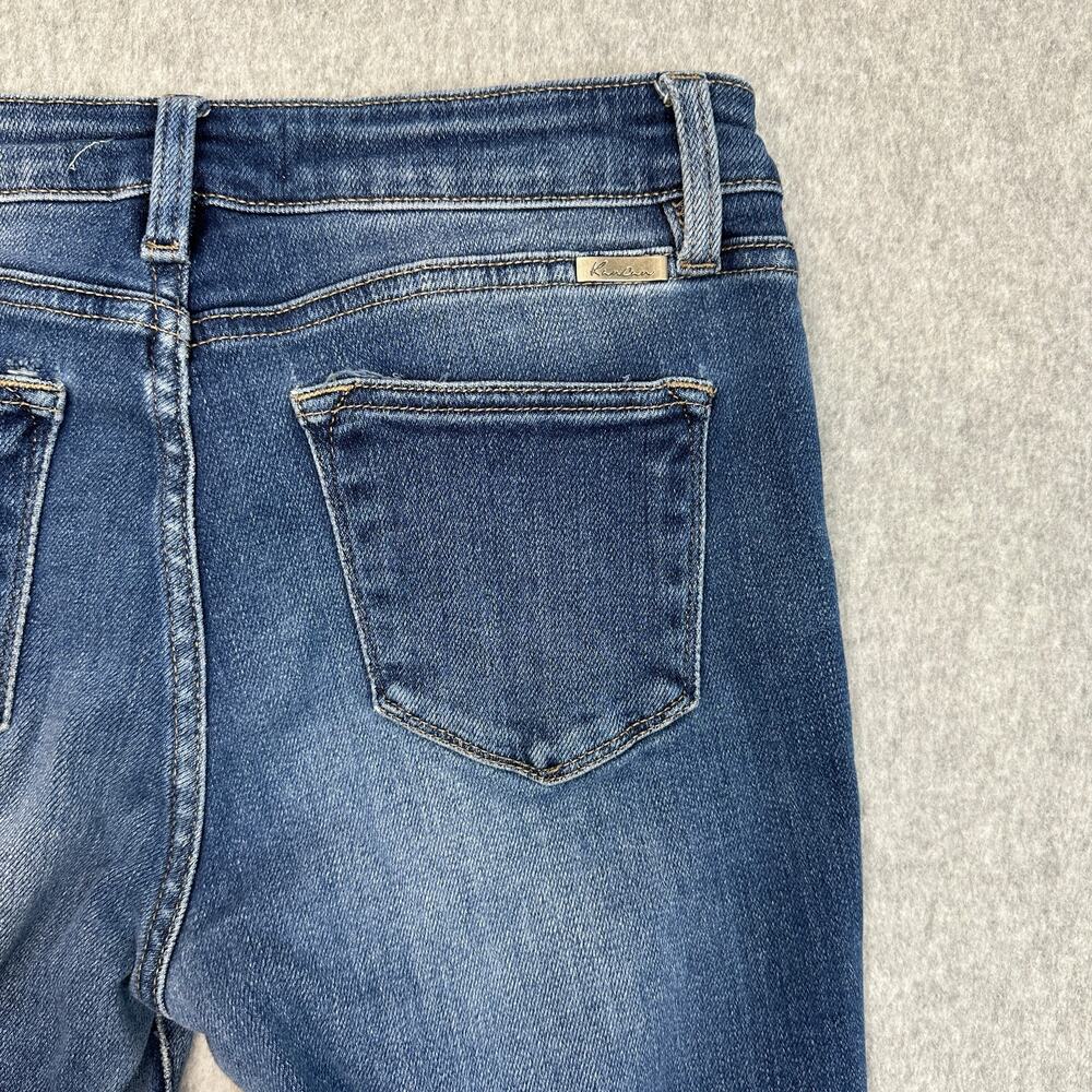 Kancan Jeans WMNS 28 Estilo Ripped Button Fly Wide Leg Raw Hem Mid-Rise Denim - Picture 3 of 11